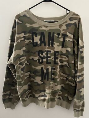 Wound Up Olive & Tan Camo Graphic Sweatshirt